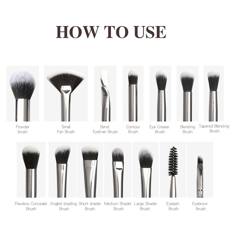 13pcs Pro Makeup Brushes Set Eye Shadow Blending Eyeliner Eyelash Eyebrow Brushes For Make Up Brush Tool Kit Maquiagem