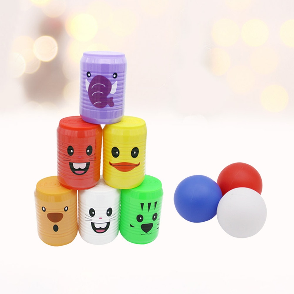 1 Pack 9 Teile Bowling Spielen setzt drinnen draussen Sport Bowling Spiele für freundlicher freundlicher (6 stücke Bowling Dosen + 3 stücke Bälle