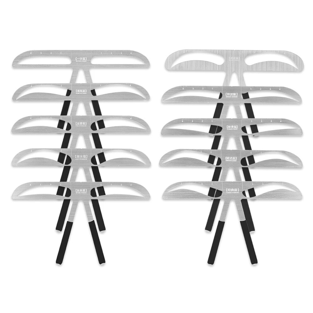 Plantilla de Metal para dar forma a tatuajes, regla de equilibrio de cejas, Microblading, necesidades para maestros del bordado y tatuaje de cejas, 1 ud.