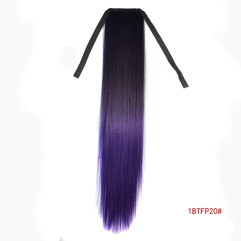 Jeedou-coleta sintética recta para Cosplay, cinta de Color azul, rosa, rojo, arcoíris, cordón, Vitality: #1B/mixto (verde oliva / pavo real)