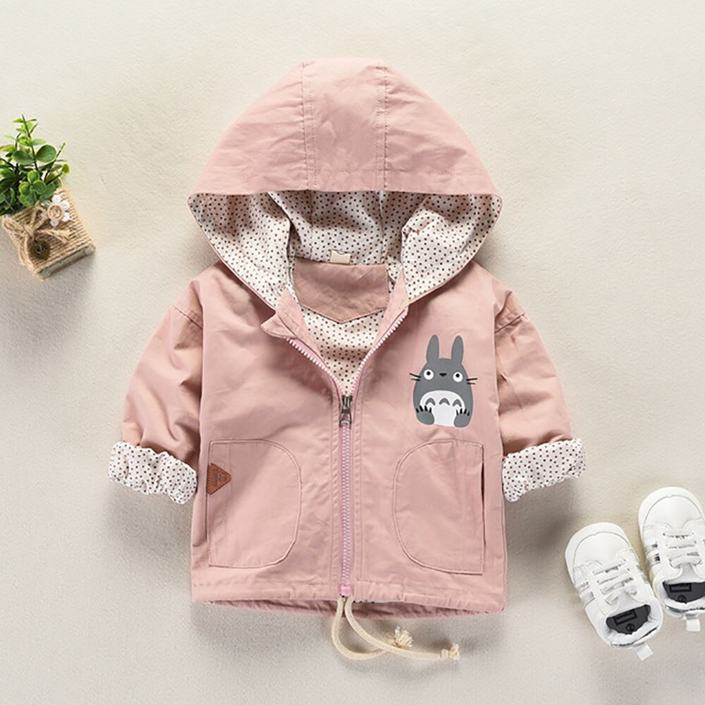 Baby overtøj forår og efterår slid 0-1-2-3 år gammel baby pige forårsjakke windbreaker baby drenge jakke børnefrakke: Lyserød / 73