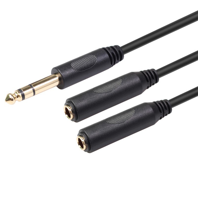 1/4 Splitter En 1/4 "Trs Stereo Male Naar Dual 1/4" Trs Stereo Vrouwelijke Y Kwart Inch-8 inch/20 Cm Splitter Kabel