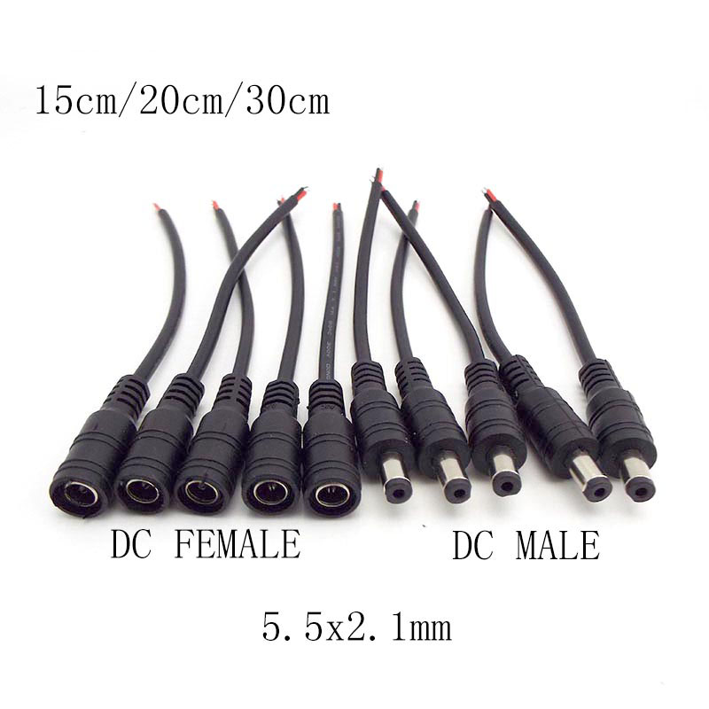 Lot De 2 Adaptateurs DC Jack Femelle & Mâle 5,5 X 2,1 Mm - Pour Alimentation CCTV, Chargeurs - Neuf