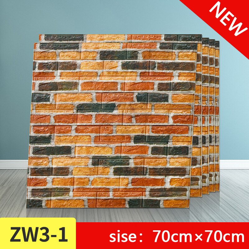 3d murstein pe skum vegg klistremerker paneler rom dekal retro stein dekorasjon preget stue barn safty soverom hjemme dekor: F