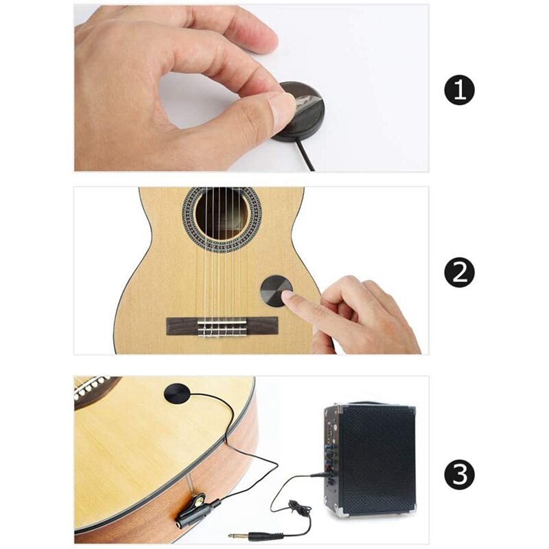 Acoustic Guitar Pickup Piezo Contact Pickup for Guitar Ukulele Violin, Mandolin, Banjo, Kalimba, Harp