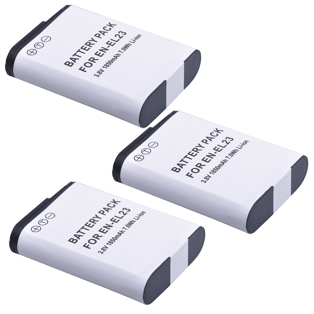 Batería EN-EL23 ENEL23 EN EL23 para cámara Nikon COOLPIX B700 P900s P900 P610s P610 P600 S810c, 2 uds.: 3 battery