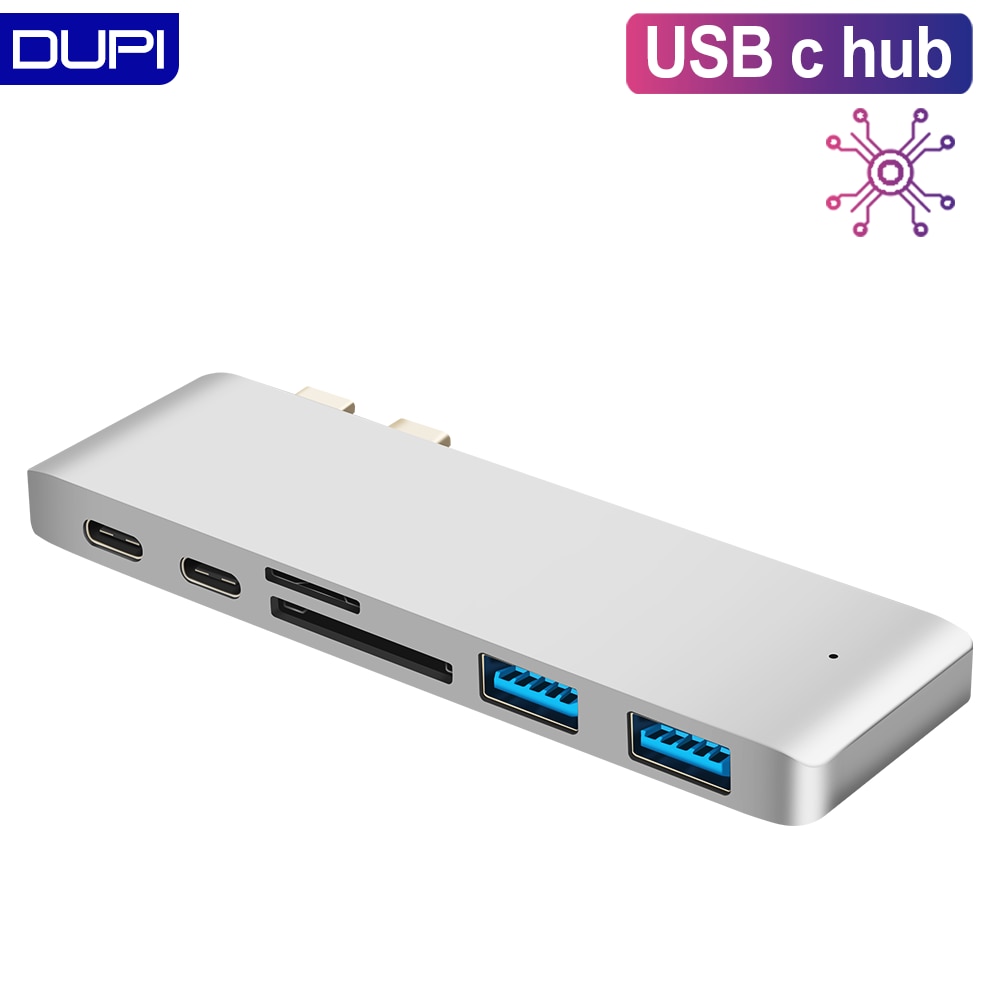 Usb c hub thunderbolt 3 med usb 3.0 adapter til opladning type c hub til type c med tf sd-kort datalæsning til macbook pro