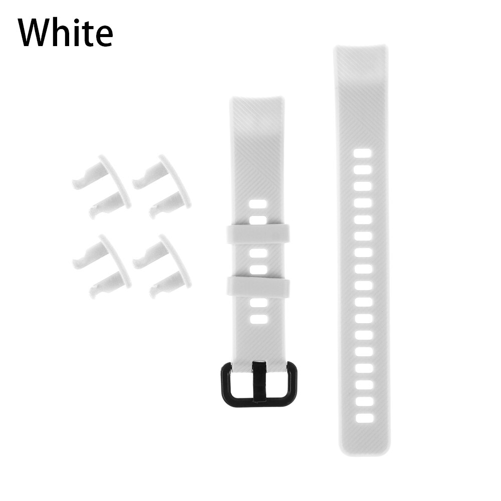 Colorful Silicone Wristbands Watch Band Replacement Strap Smart Watch Bracelet Strap For Honor Band 5 4: White