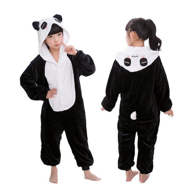 Kind Kids Pyjama Voor Kinderen Dier Cartoon Baby Kostuum Winter Jongen Meisje Flanel Onesies Nachtkleding: panda