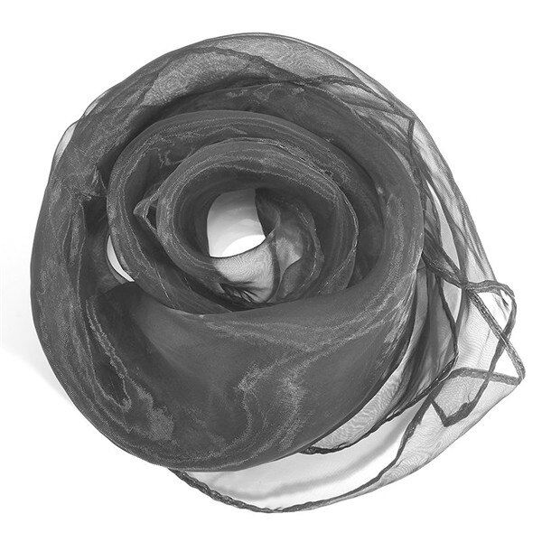 60cm*60cm sommarhalsdukar solskyddad näsduk dam godisfärg halssjal sommar strandsemestertillbehör halsdukar: Svart