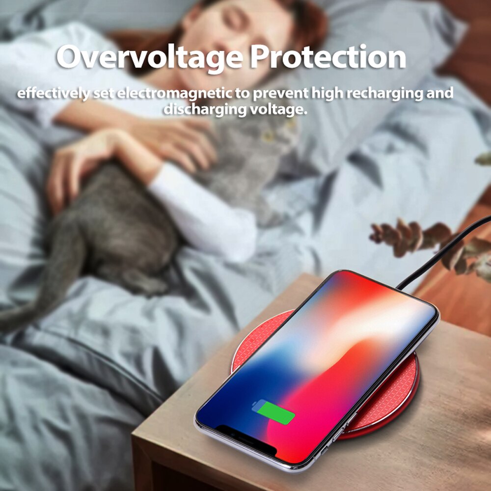 Wireless Charger Circular Wireless Recharger 7.5W/10W Fast Charger QI Standard Compatible with IOS Android
