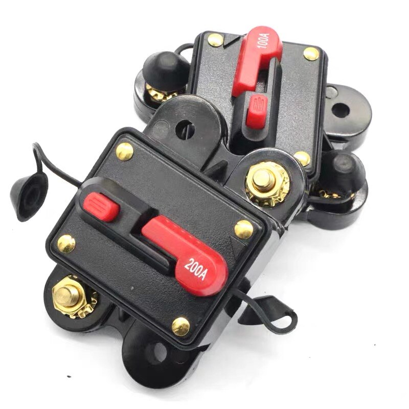 30A 50A 60A 80A 100A 125A 150A 200A 250A 300A optional Auto Audio Inline Circuit Breaker Sicherung für 12V-48V Schutz Mit Kappe