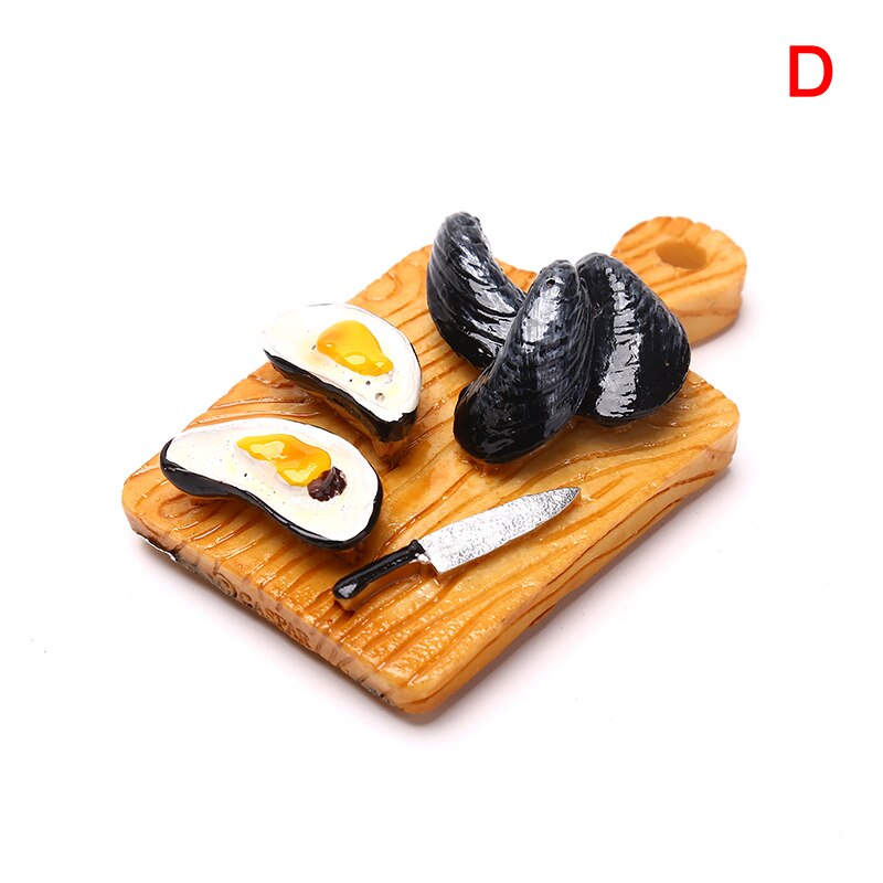 Mini casa de muñecas 1:6, huevo frito, guindilla, modelo de tabla de cortar, accesorios de cocina para Decoración de casa de muñecas, juguetes para niños