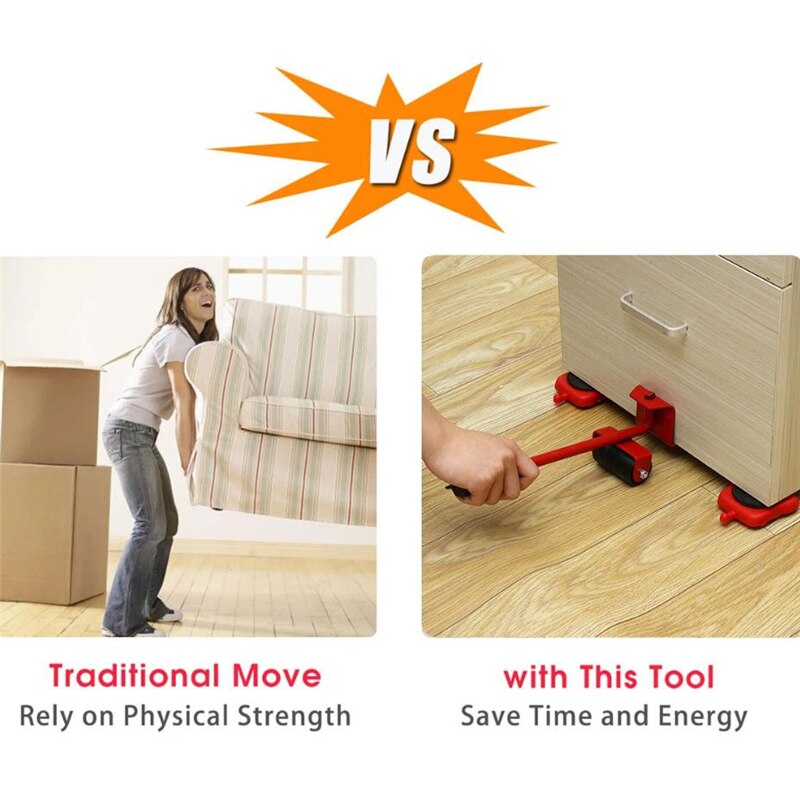Tunge møbler multifunktionel husholdnings flytteværktøj transport shifter hjul skyder løfterulle til at flytte tunge genstande