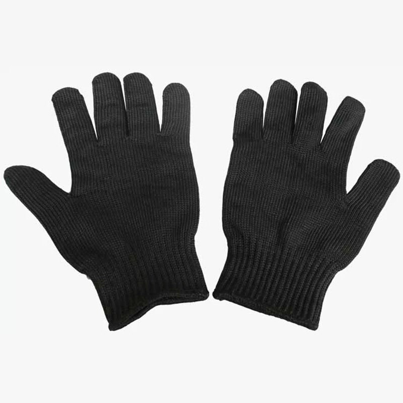 1 Pair Black Proof Stainless Steel Safety Cut Protect Metal Mesh Gloves