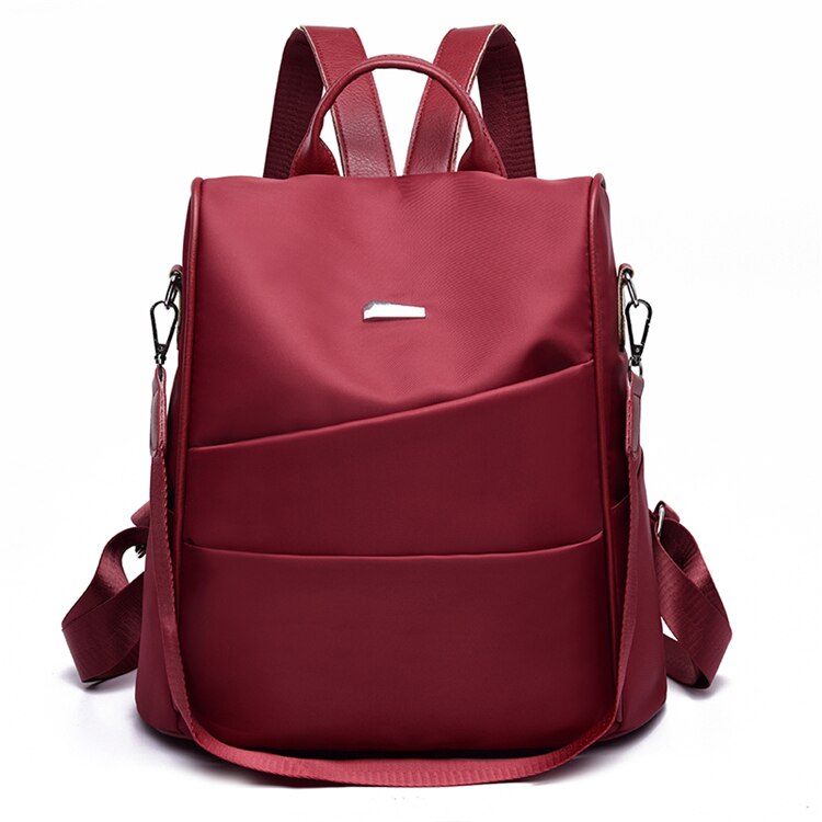 De Vrouwen Anti-Diefstal Rugzak Waterdichte Stof Grote Vrouwelijke Schoudertas Grote Capaciteit Eenvoudige Stijl Casual Mochila Reizen: Rood