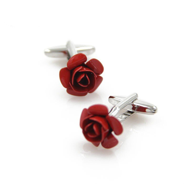 Gemelos de buena con rosa roja a la para gemelos de novedad, para el Día de San Valentín, joyería de lujo