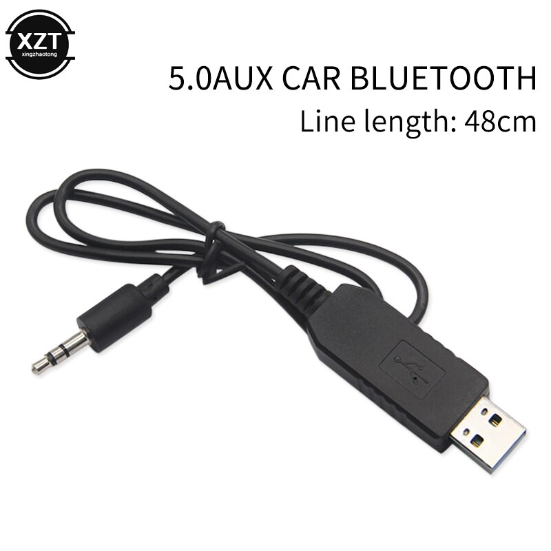 Auto Bluetooth 5.0 Music Receiver Adapter USB 2.0 naar 3.5mm AUX Adapter Kabel Voor Auto Speaker AUX Interface Speaker mic handsfree