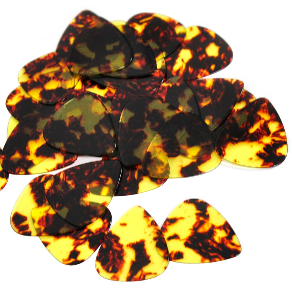 100 Stks/partij Medium 0.71Mm Celluloid Plectrums Plectrums Bruin Schildpad Schildpad