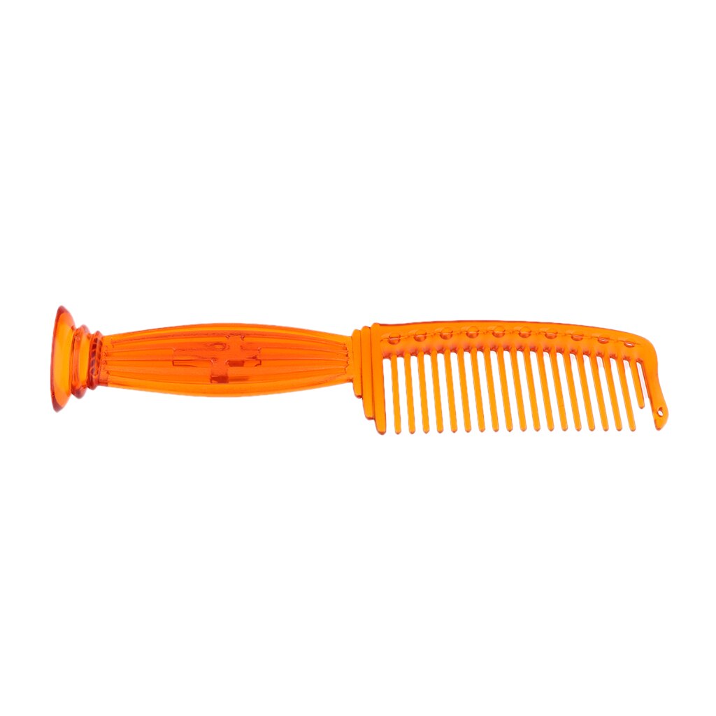Peine de rastrillo de dientes grueso de plástico de 22cm, cepillo de peluquería para salón de masajes, cepillo para estilizar, peine de dientes anchos para desenredar y acicalar: Orange