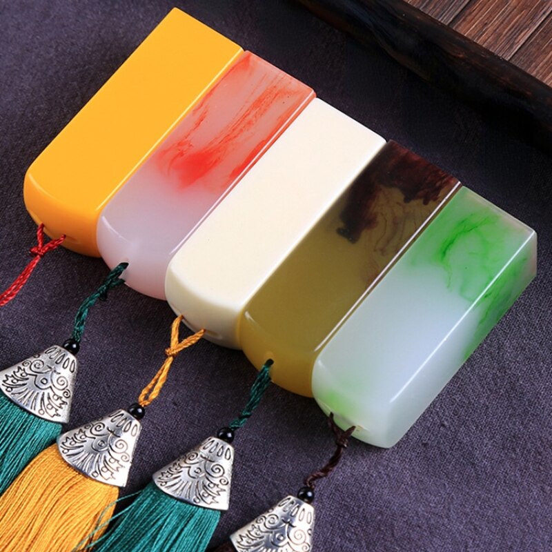 Engraving Personal Name Stamp Seal Resin Stempel Chinese Calligraphy Painting Stamps Portable Chinese Name Stamp Children Sellos