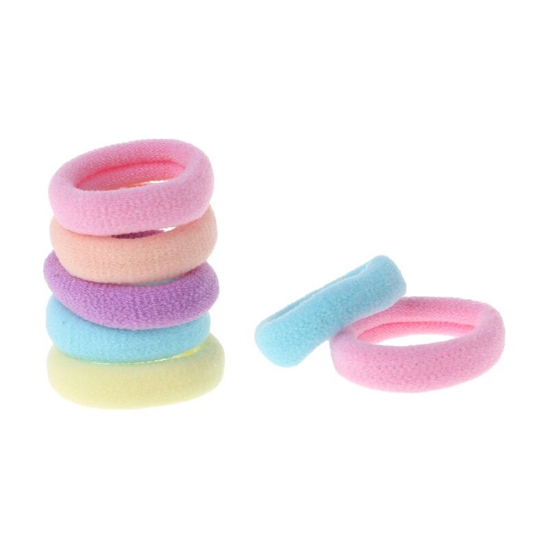 100 100 Pcs/Set Hair Band Girls Ponytail Elastic Soft Nylon Headband Headwear Candy Color Cute Accessories Kids Children