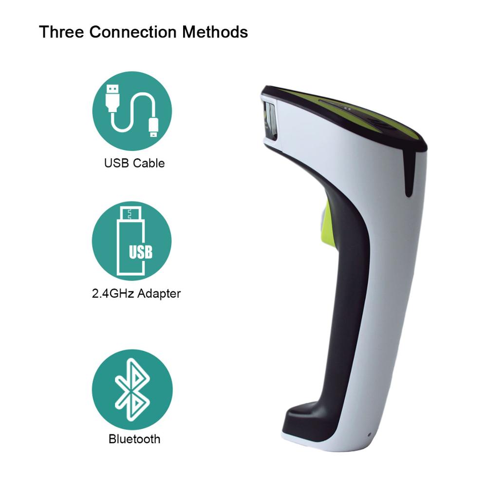 TEKLEAD CCD Bluetooth 2.4GHz Draadloze USB Wired 3 in 1 Barcode Scanner 2500dpi voor Windows, ios, android