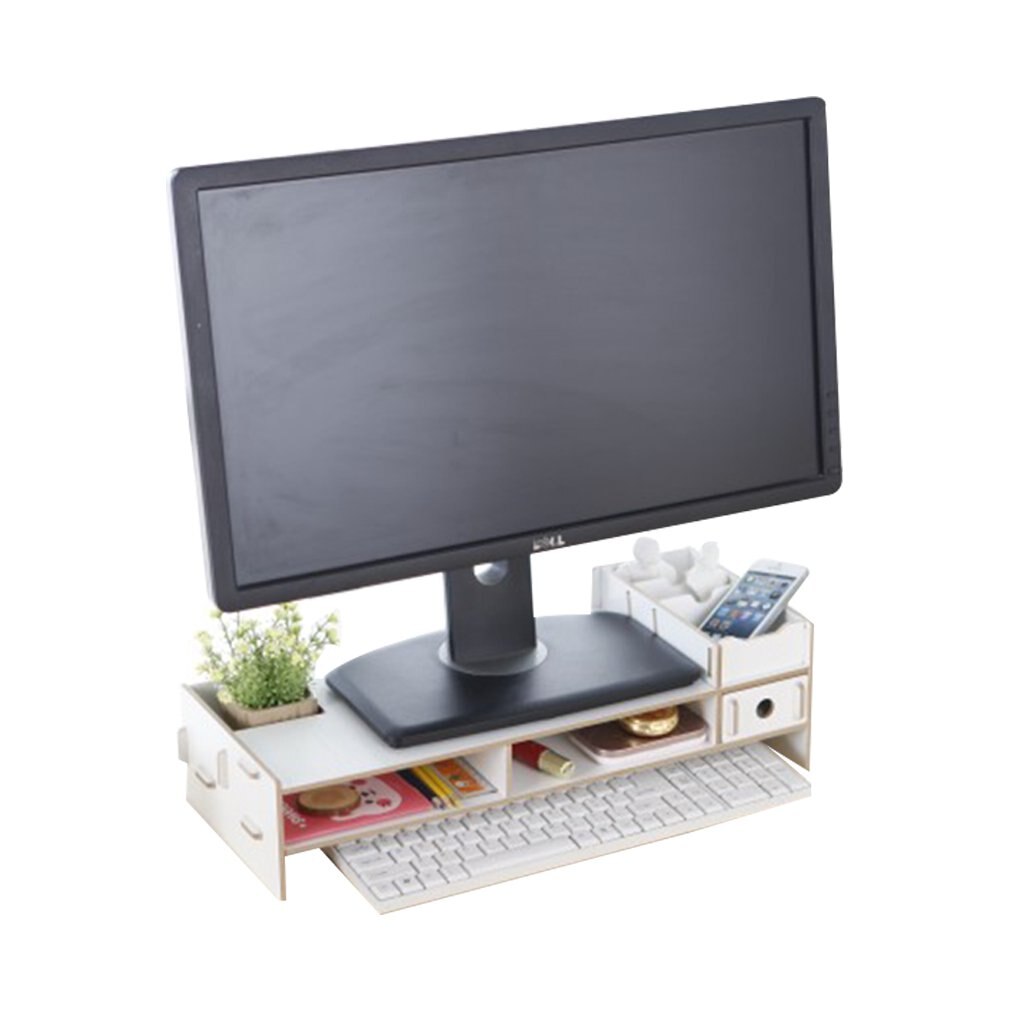 Computer Keyboard Desktop Storage Rack Stationery Drawer Pens Sundries Shelf Home Accessories