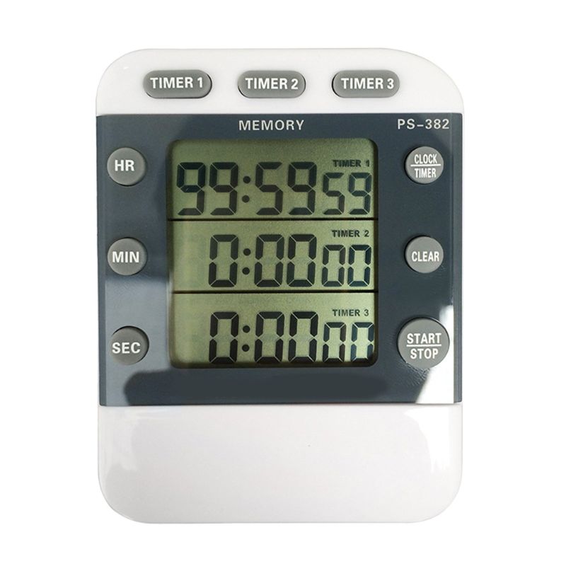 Eectronic 3 Channel Timer Countdown Clock 99 Hours Digital 12/24 Hour Reminder