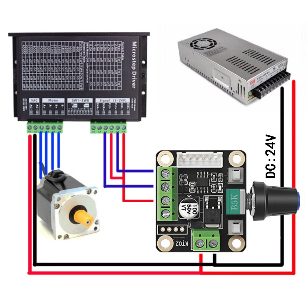 9–24 V Schrittmotor-Controller, Pulsgenerierungsmodul, Motorregler, Vorwärts/Rückwärts/Start/Stoppsteuerung, Motordrehzahlregler