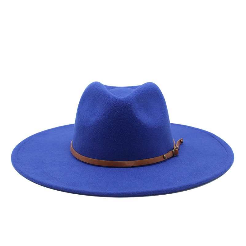 Zomer Brede Rand Mode Kapel Mannen Panama Hoed Luxe Strand Hoeden Voor Vrouwen Hoofddeksels Bruiloft Foto Met Ketting vilt: 4