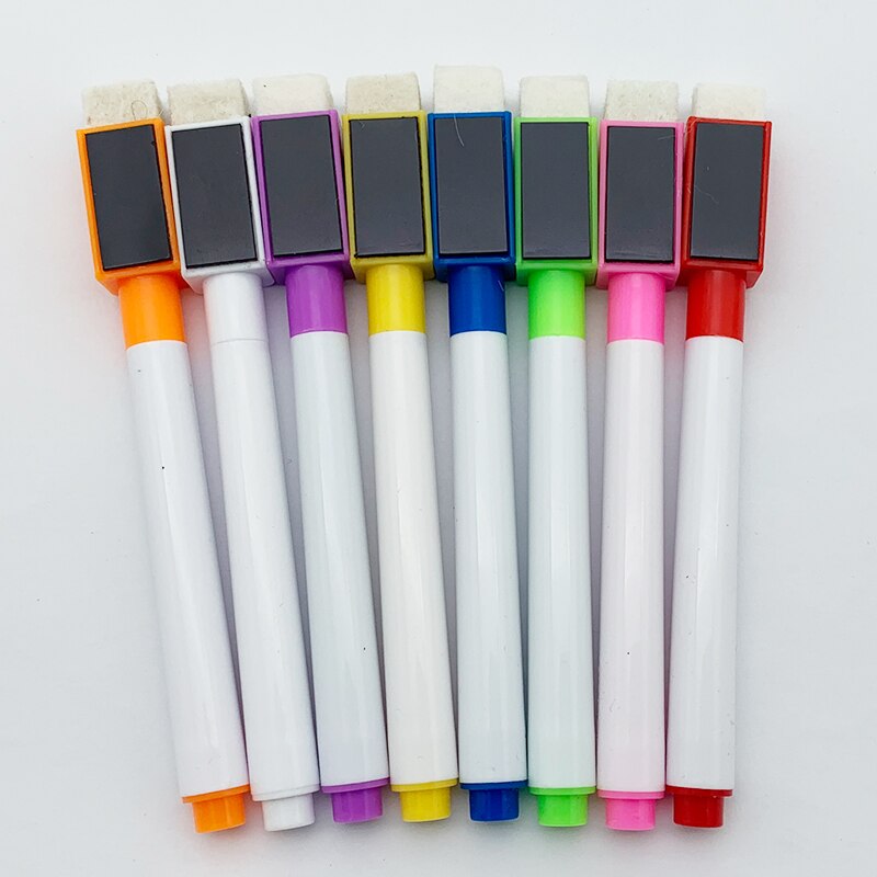 8 stk sæt farverige flydende kridthvide magnetiske viskelæder kontor og skoleartikler børn tegner tuschpenne papirvarer