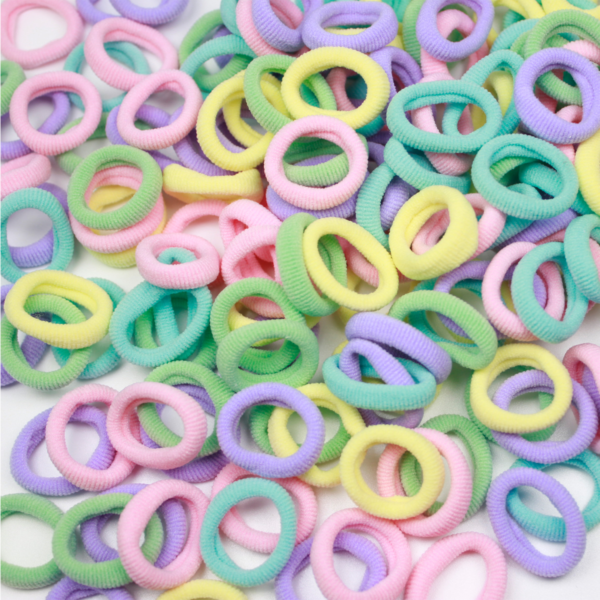 Elastic Hair Stretch Rubber Bands 100 Pieces No-damage Mini Hair Bands Girl Baby's Elastic Hair Ties Tiny Kids Hair Accessories
