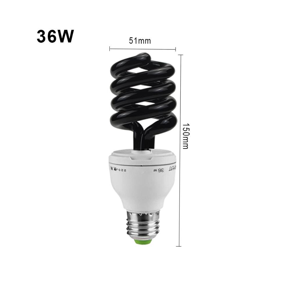 E27 220v uv ljus scen ljus spiral glödlampa svart ljusblå detektion kvarts ultraviolett lampa disco jul hemdekorationer: 36w