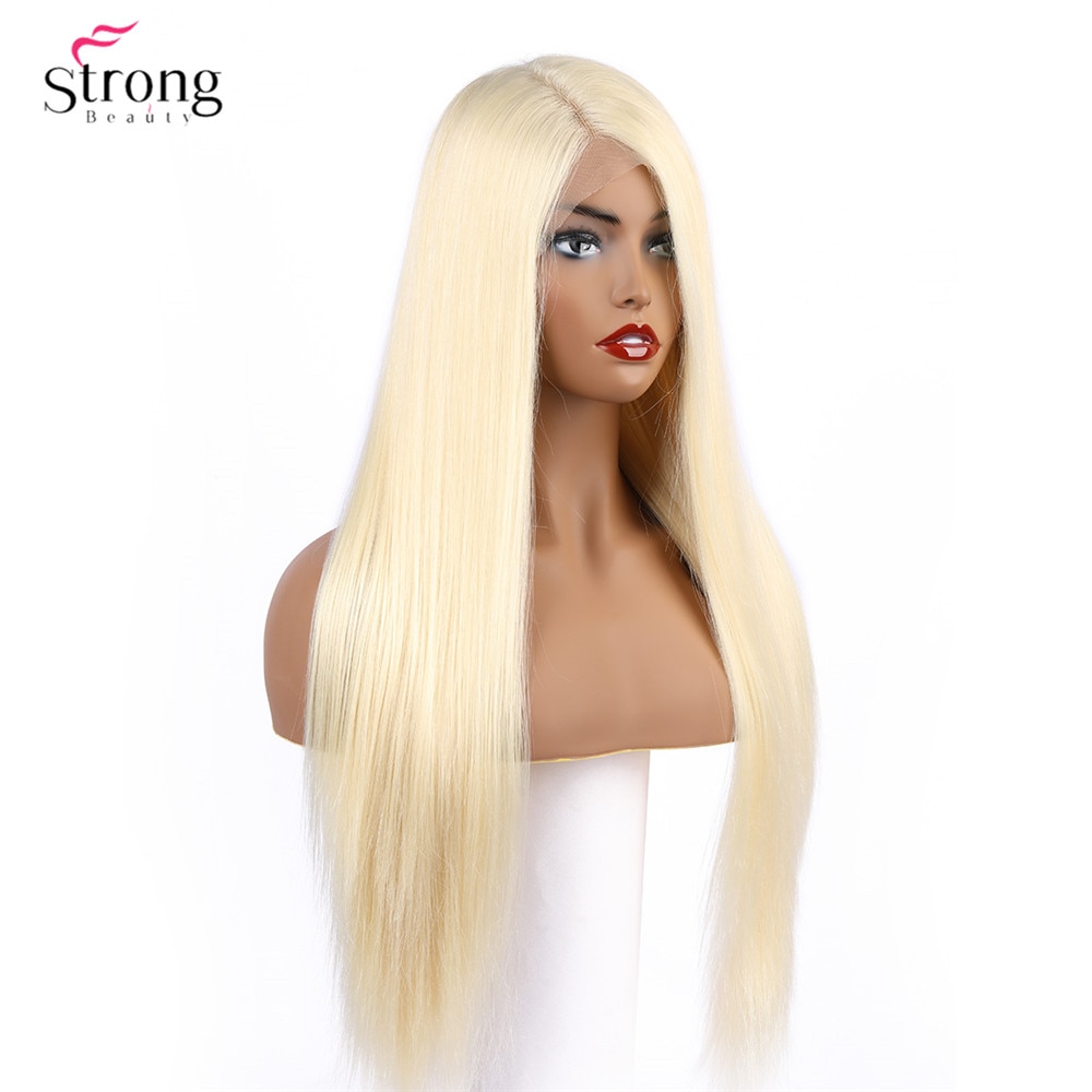 StrongBeauty Lace Front Pruik Voor Vrouwen Lang Steil Haar Synthetische Lace Pruiken Blonde