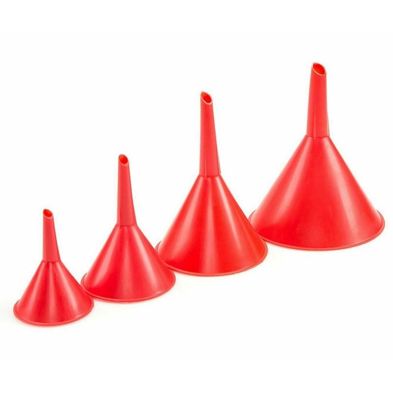 4pcs Set Multi Use Plastic Funnel Oil Filling Funnel household kitch Liquid Petrol Funnel Kits Red household kitch