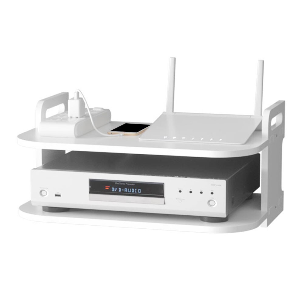 Tillbehör dvd-spelare hem enkelt installera tjock modern förvaring tv-box hylla dubbellager väggfäste routerfäste stativställ