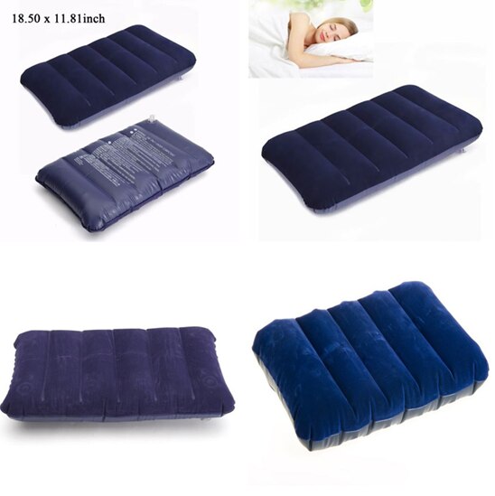 Convenient Ultralight Inflatable Pillow Hiking Beach Car Plane Head Rest Support PVC Nylon Air Pillow Sleep Travel Bedroom