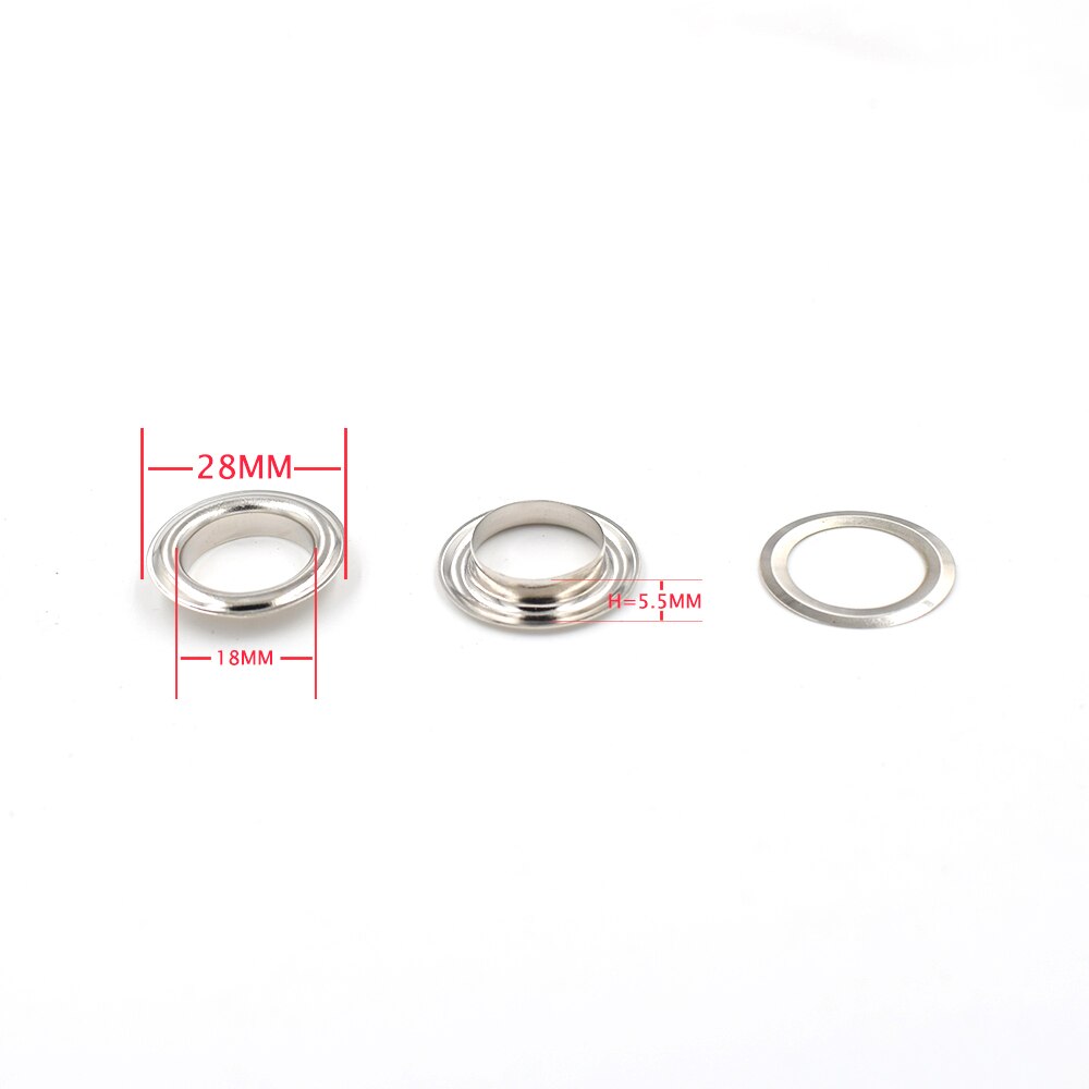 50 Sets Oogjes Binnendiameter 18 Mm Oogjes Metalen Gat Metalen Touw Gat Knop Mallen Knop Gereedschap Snaps Holle Klinknagels