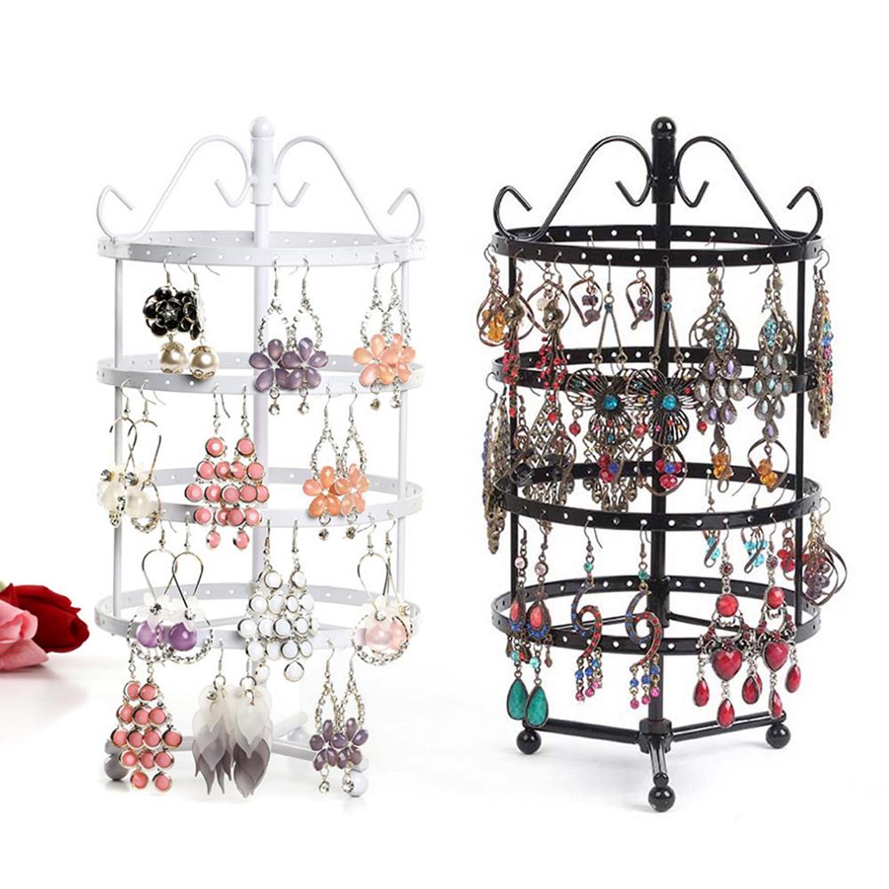 144 Gaten 4 Tiers Ronde Draaibaar Display Earring Vrouwen Sieraden Stand Rack Sieraden Organizer Joyeros Organizador De Joyas