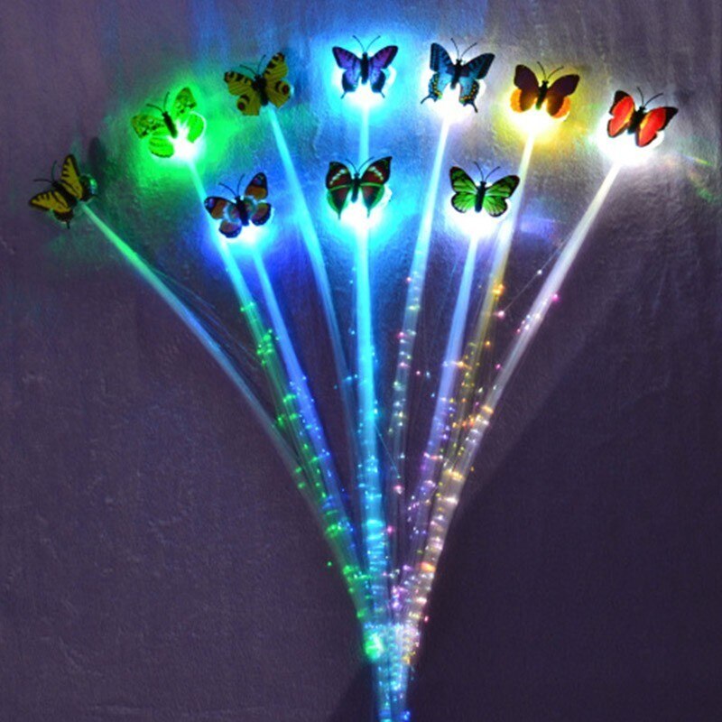 3PCS Colorful Glowing Dices Flash Fiber Braid Flash Hair Silk LED Silk Toys Glow In The Dark Flash Luminous Toys Ornament Girls