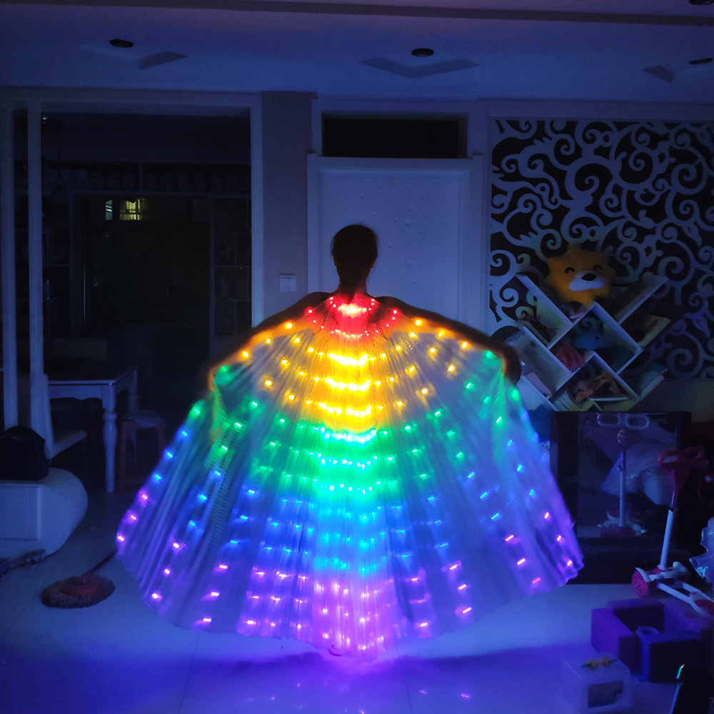 Donne adulte portato luce fata ala d'angelo abbigliamento costume da principessa mantello vestiti delirio cosplay danza Festival di nozze di Halloween