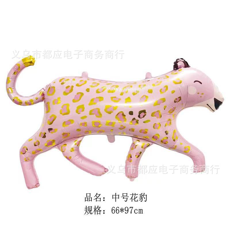 Ballon tête de chien panthère en aluminium, décoration de fête d'anniversaire pour enfants, girafe, dessin animé, éléphant, cheval,: iridescent