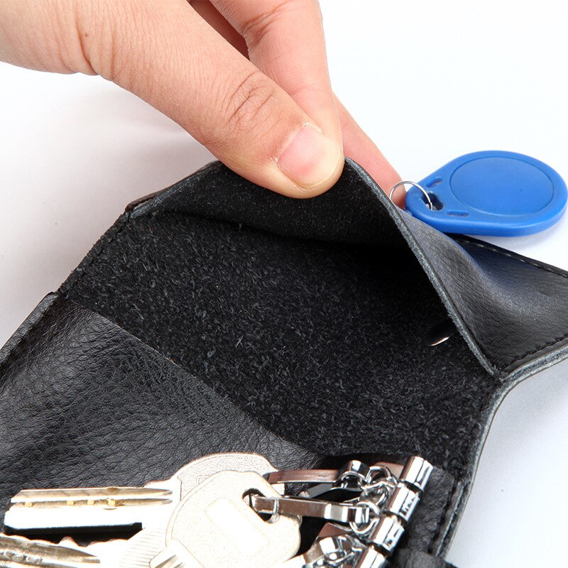 Genuine Leather Keychain Men Women Key Holder Organizer Pouch Cow Split Car  Key Wallet Housekeeper Key Case Mini Card Bag