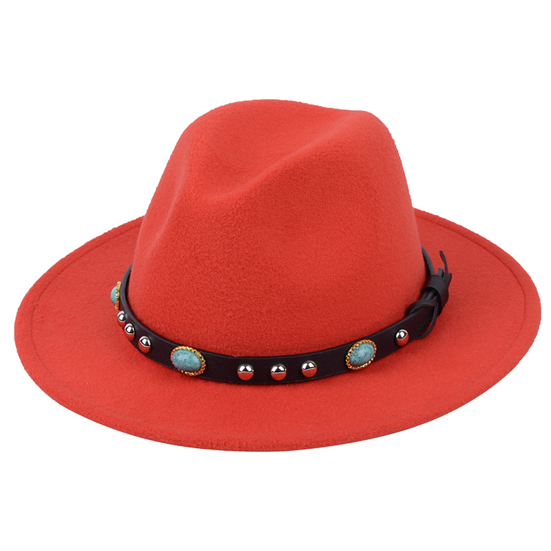 Sombrero de fieltro Vintage estilo inglés para hombre y mujer, Fedora de fieltro de lujo, hebilla de cinturón ancha, gorros con visera vaquera, sombrero de Jazz