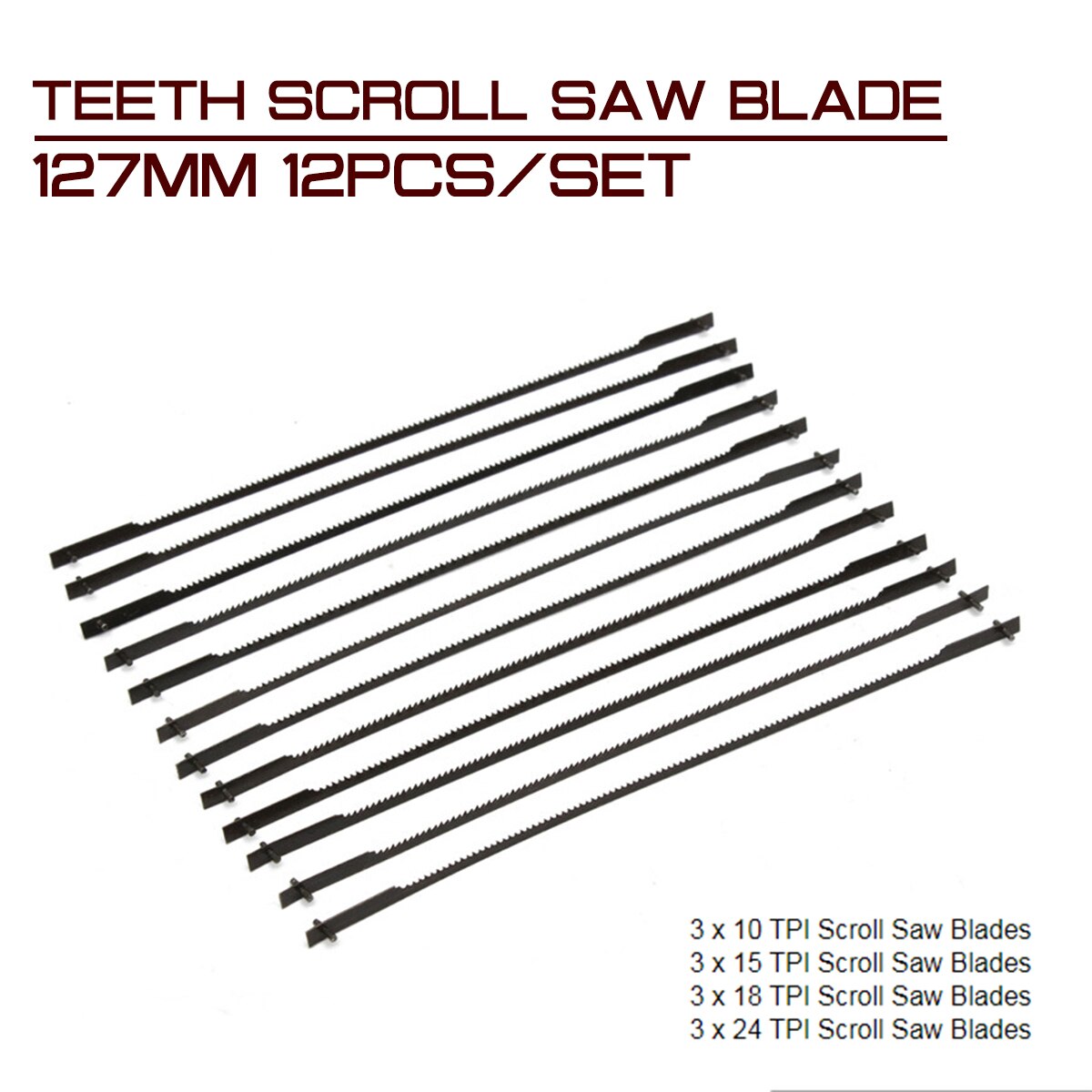 12 stk / sæt tænder rulle savklinge 127mm til skæring af træbearbejdning elværktøj tilbehør sort