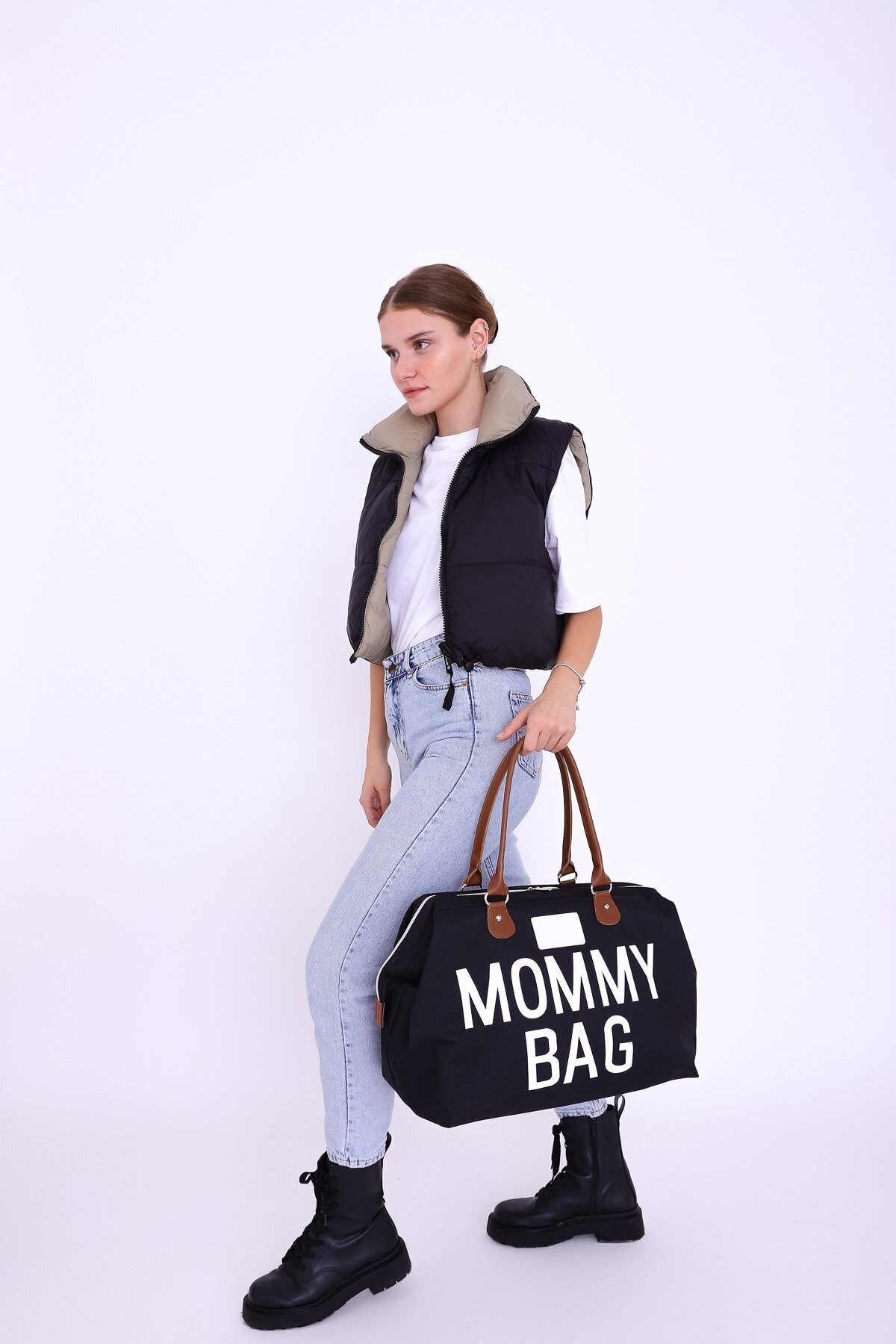 Trager Mommy Bag Striped Mother Baby Care Backpack