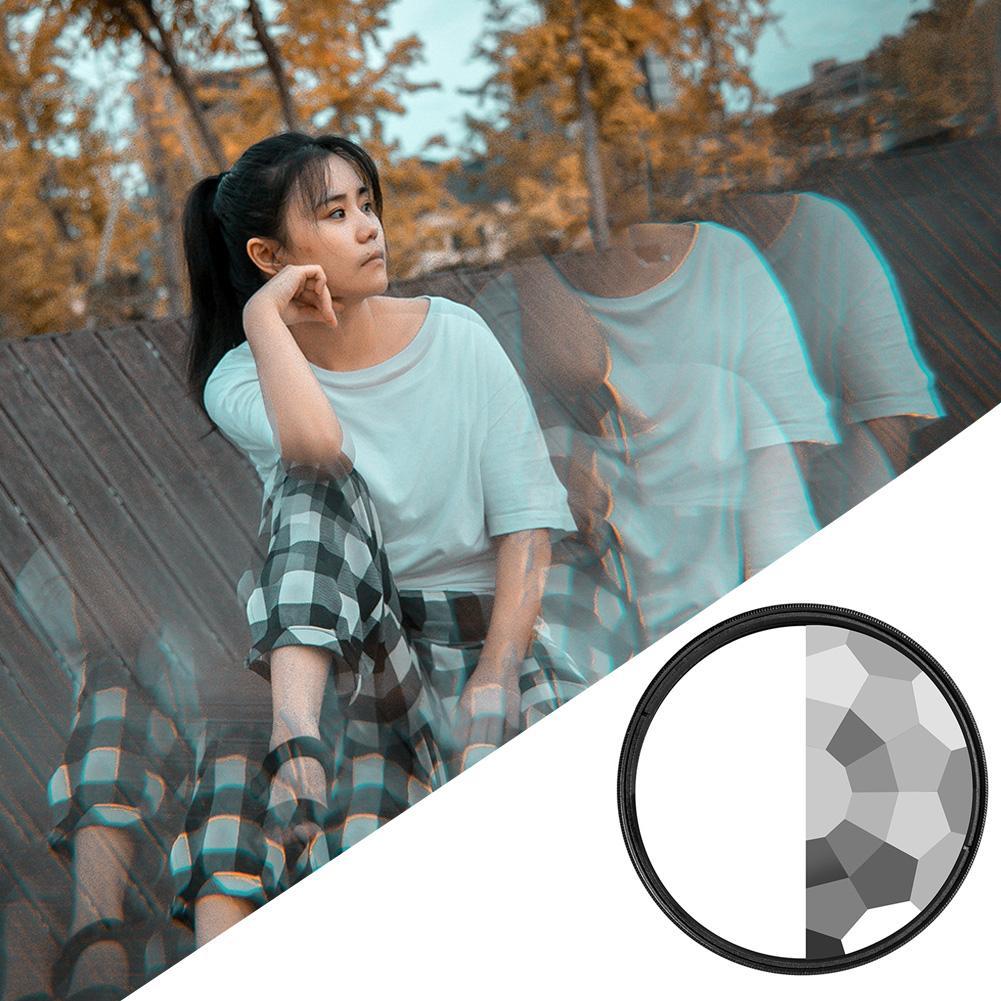 Filtro de cámara de 77mm para fotografía DSLR, filtro de efectos especiales de primer plano, doble media luna, lente prisma Variable para foto