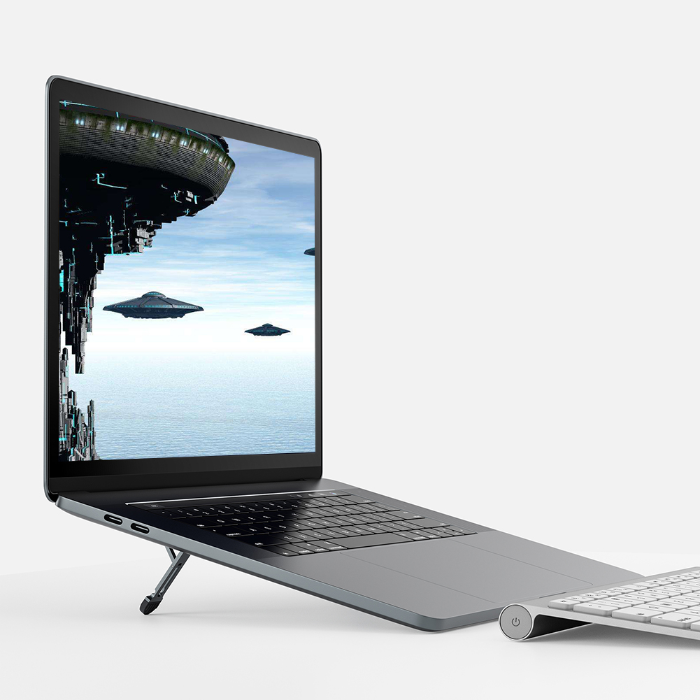 Laptop stand, foldable, invisible adhesive notebook holder, cooling rack support, adjustable laptop base holder