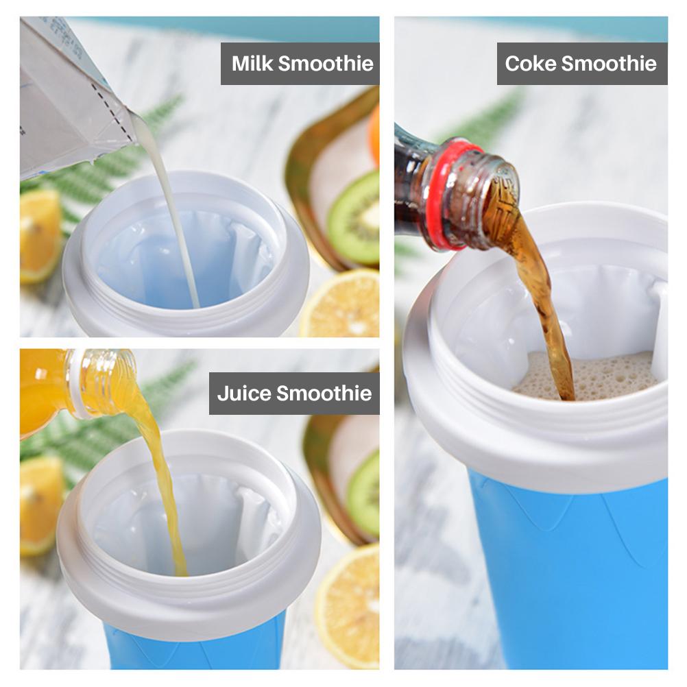 Smoothie copos 2021 diy caseiro congela bebidas copo dupla camada copos de silicone bebidas garrafa com tampa 2021 criativo colorido diy